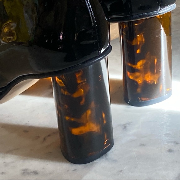 Designer Kurt Geiger London Stride 90 Bootie Shiny Black Patent Leather - Picture 2 of 11